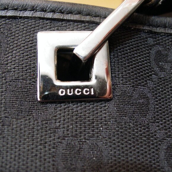 GUCCI Large All Black GG Signature Logo Shopper Tote Bag 31243 2123 - Picture 7 of 13